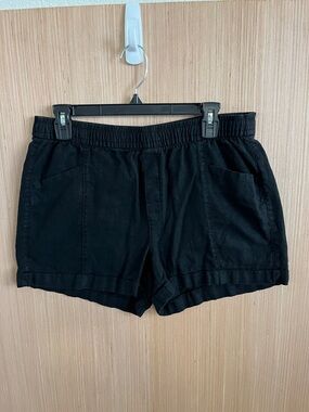 Old Navy high rise shorts black linen/rayon blend size medium